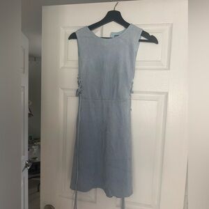 Suede ethereal light blue dress